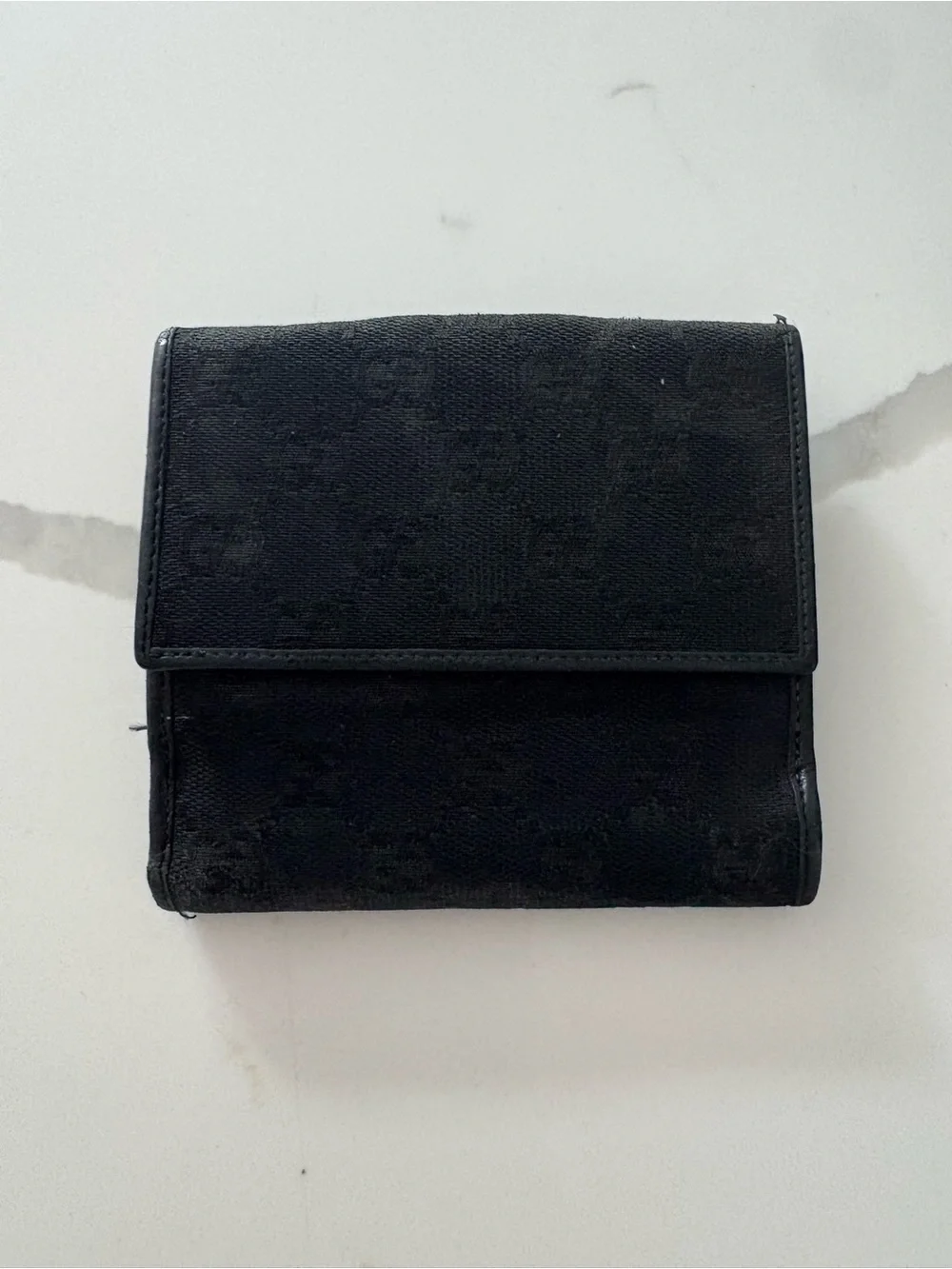 Gucci Black GG Monogram Small Wallet with Silver Tone Hardware - Picture 2 of 6